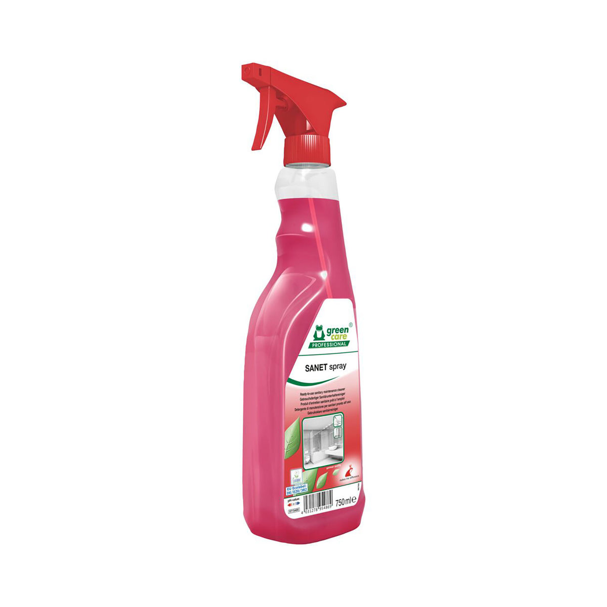 SANET Spray rengøringsmiddel med skumspray til daglig rengøring af håndvaske, fliser, keramik, brusere og andre sanitære overflader.