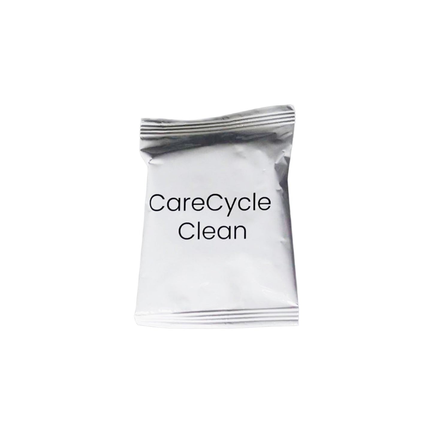 CareCycle Clean vasketabs-pose, hvid med CareCycle Clean-tekst