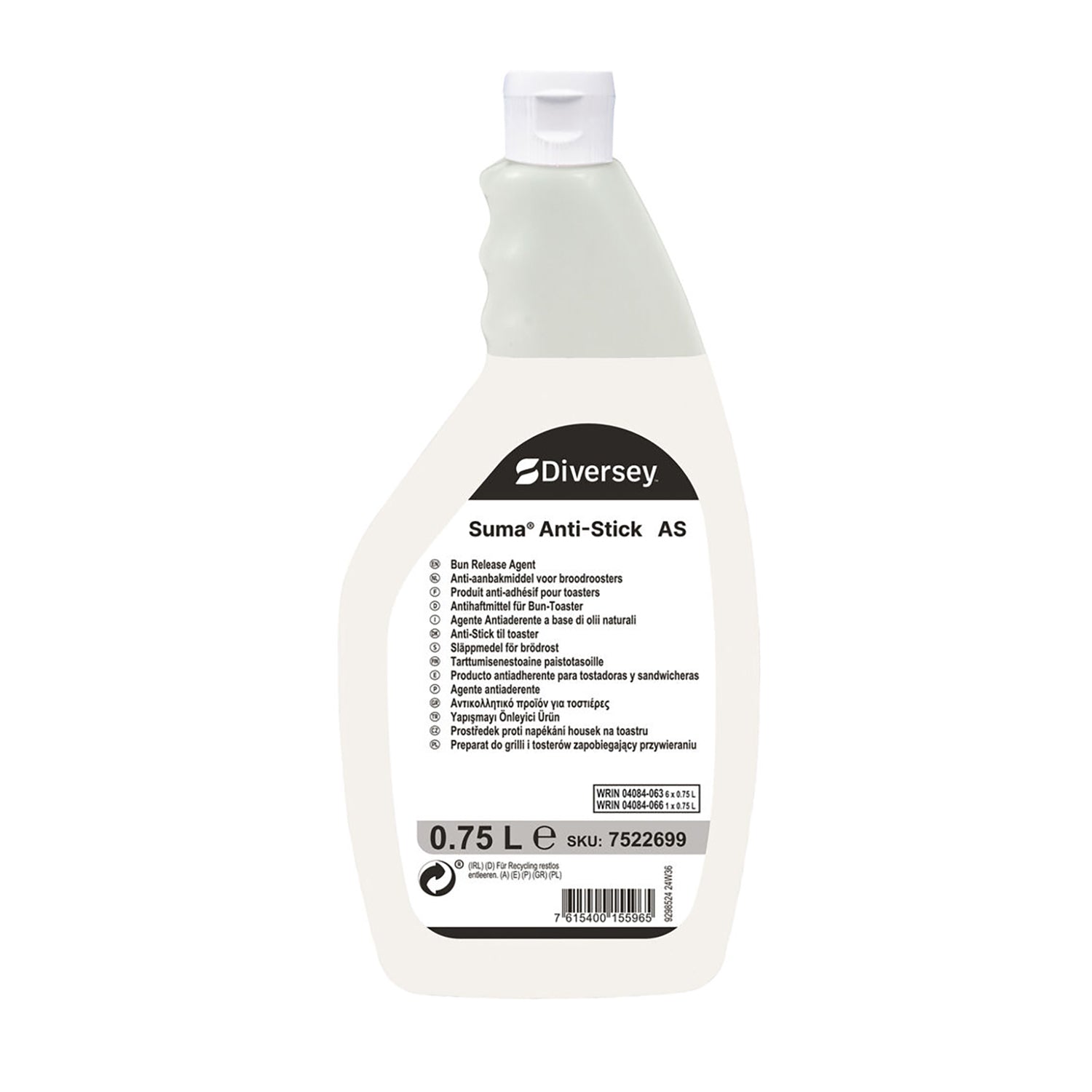 Anti-stickmiddel flaske Suma Anti-Stick AS 0,75 L, hvid flaske