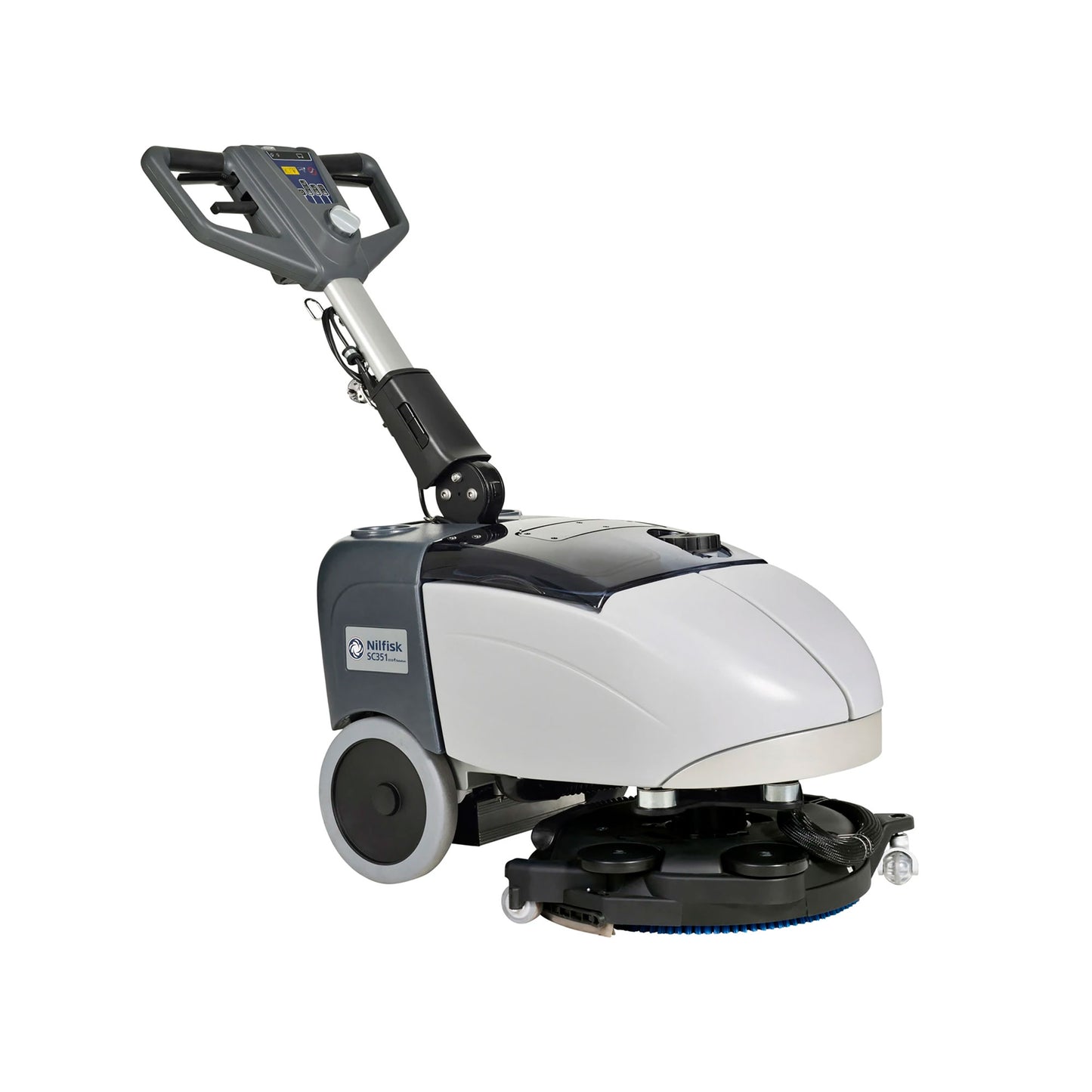 SC351 tilbyder gulvvask og tørring i alle retninger, med et imponerende børstetryk på 27 kg.