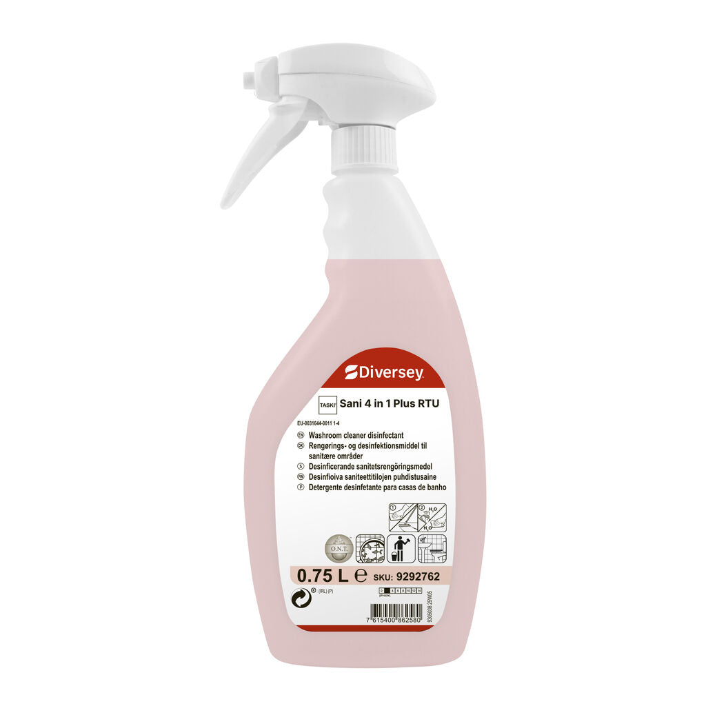 TASKI Sani 4-i-1 rengøringsmiddel i sprayflaske 0,75 L