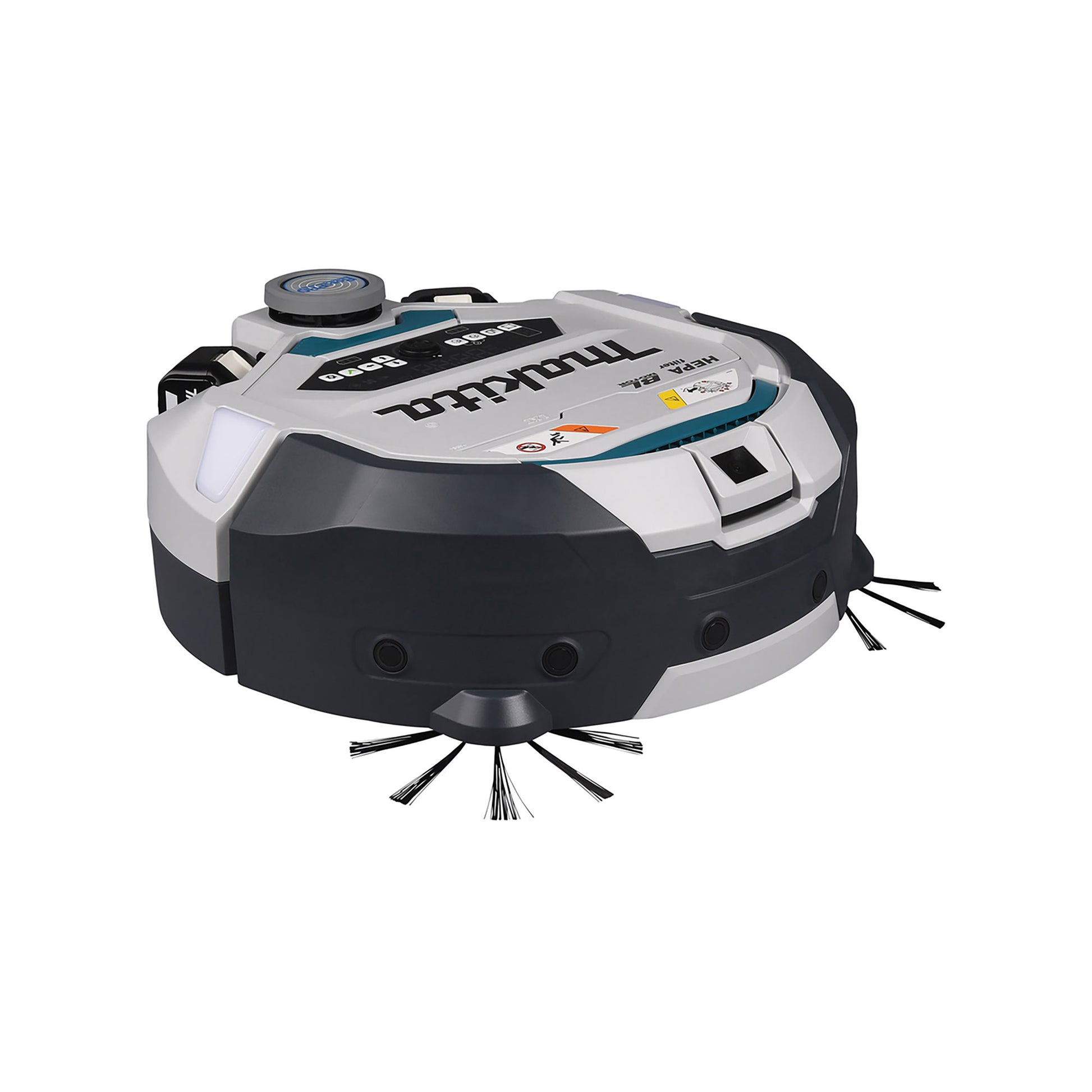 Makita DRC300 robotstøvsuger med Lidar og vision-kamera, ideel til professionel rengøring i store erhvervslokaler.