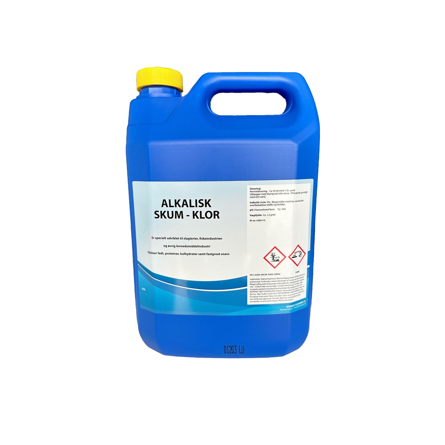 Alkalisk skum - klor, 5 ltr: blå dunke med gul kork