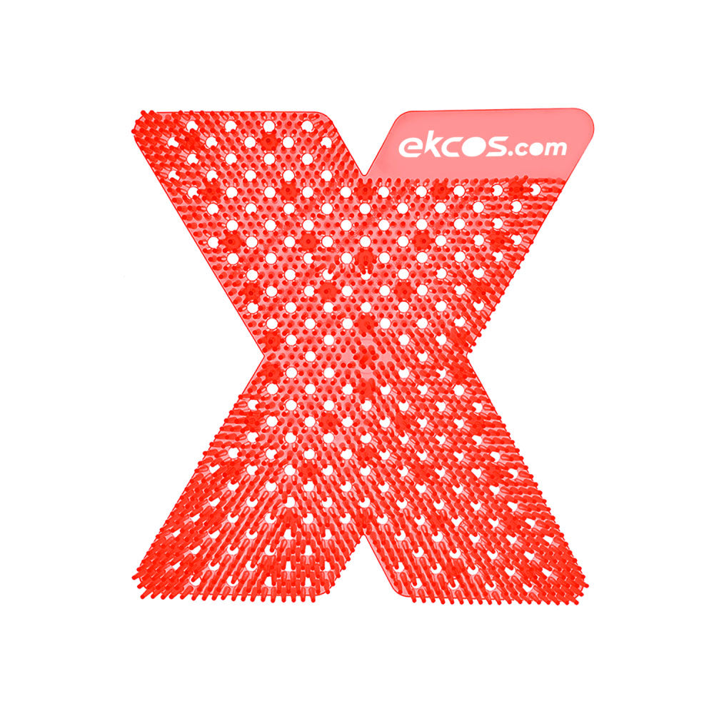 Xcreen HD Red urinalrist med melonduft – stænkbeskyttende urinalrist til offentlige toiletter