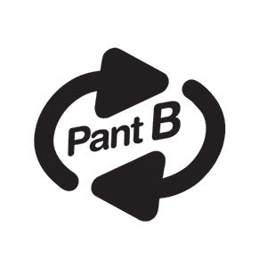 Bukser B-logo med roterende pile og bogstaverne Pant B