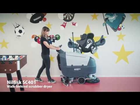 Video af Nilfisk SC401 43 BD gulvvaskemaskine med køremotor og Lithium-Ion batteri