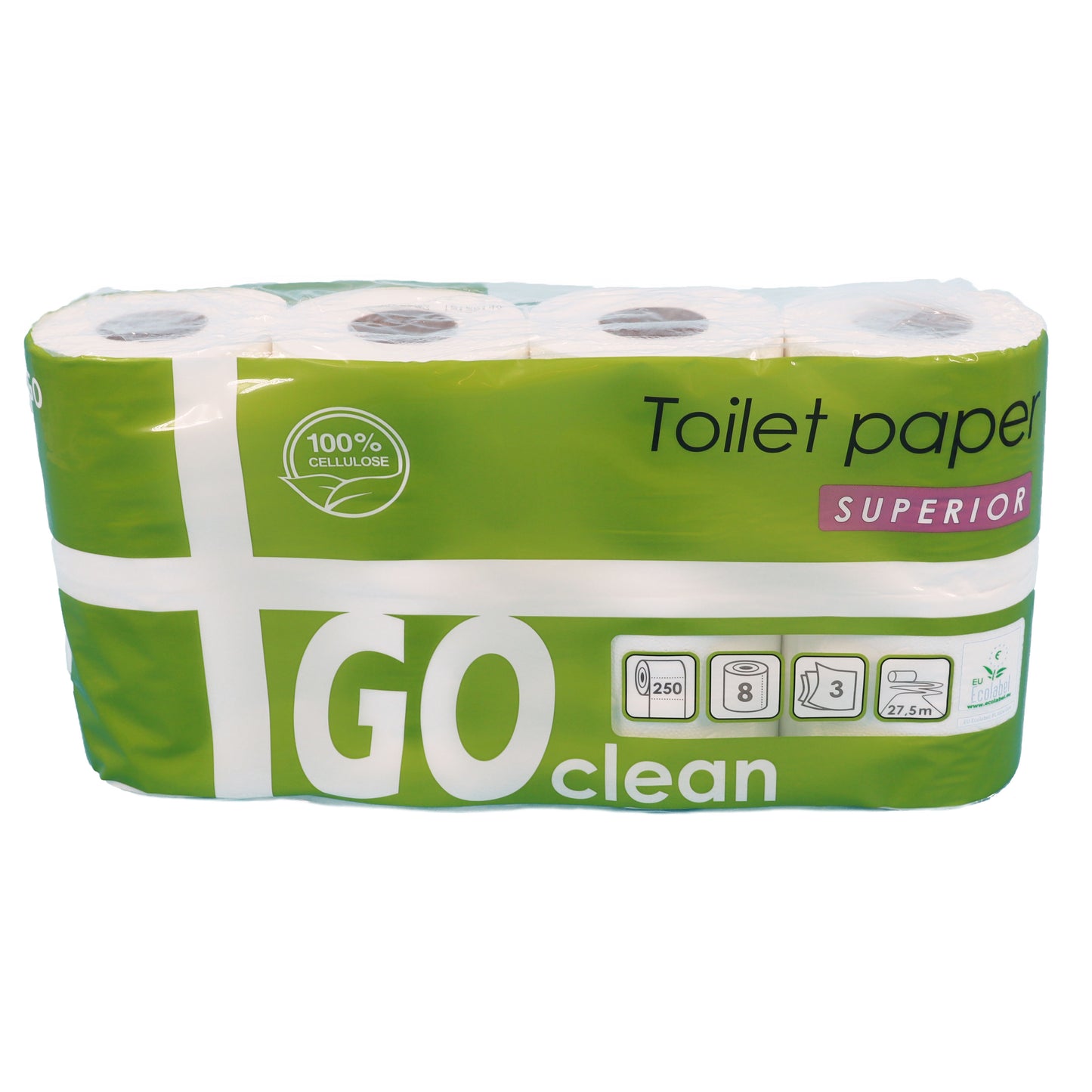 GO clean Superior hvid 3-lags toiletpapir, 64 rl
