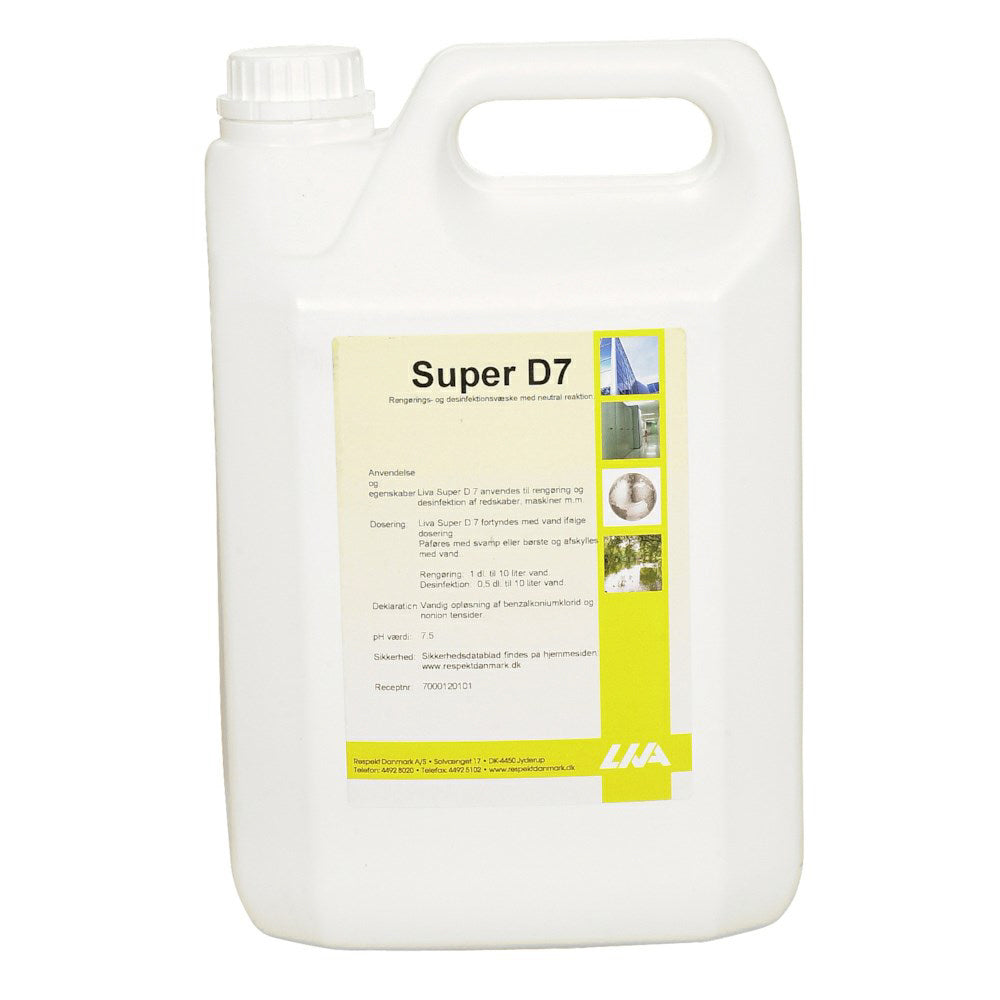 Liva Super D7 desinfektionsmiddel, 5 ltr.