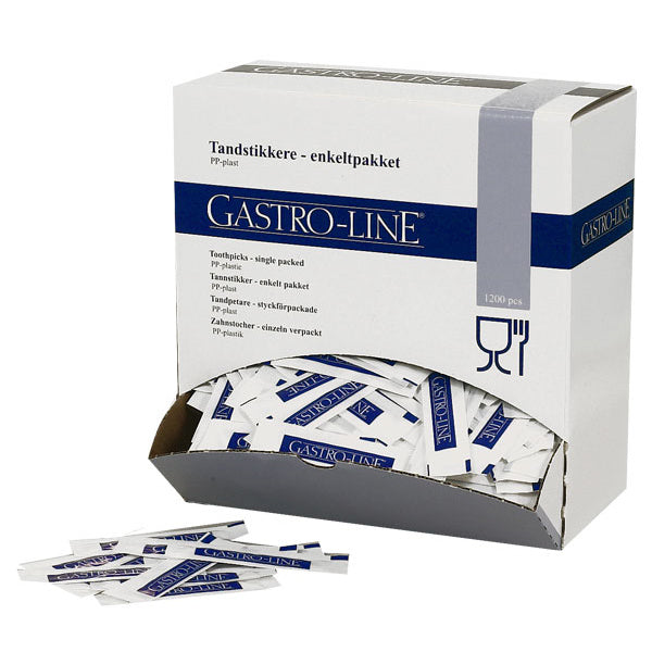 Tandstikker hvid plast, 1200 stk Gastro-Line