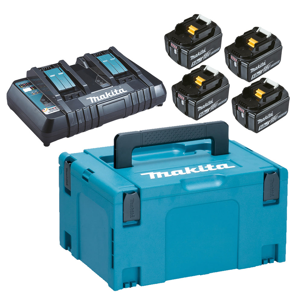 MAKITA Batteripakke 4x18V-5,0Ah incl lader1850B+DC18RD