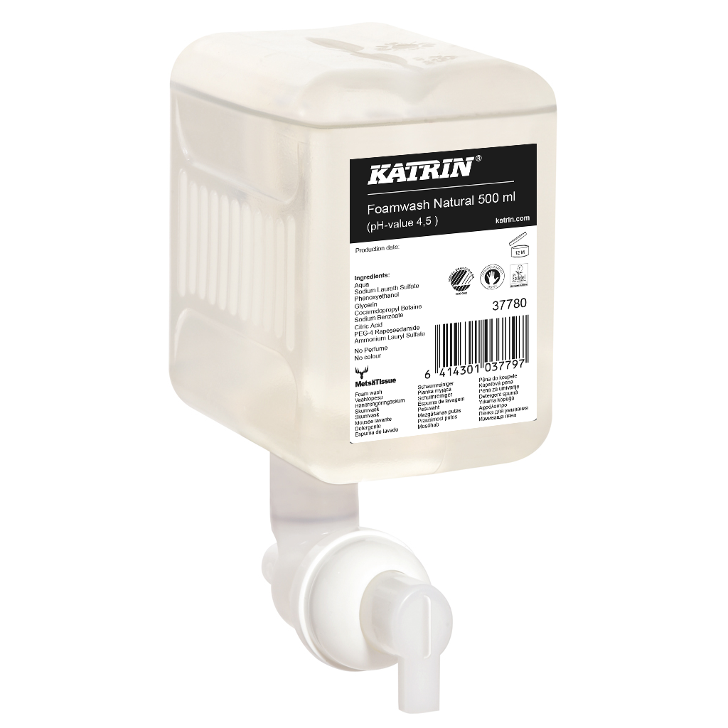 KATRIN Skumsæbe 500 ml u/Farve & Parfurme, 12 stk