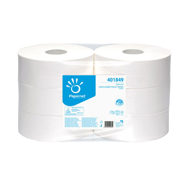 PAPERNET Toiletpapir Jumbo Midi 2-lags hvid, 6x360 mtr