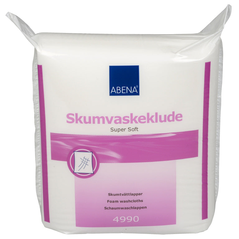 Skumvaskeklud19cmx19cmx5mm hvid, 2000 stk