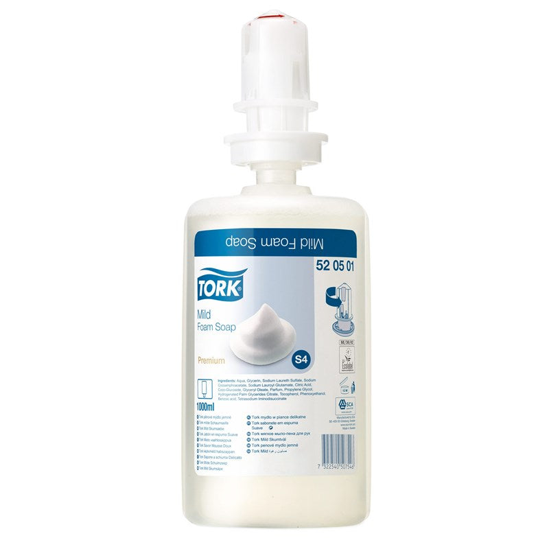 TORK Mild Skumsæbe Premium S4 m/duft, 6x1000 ml