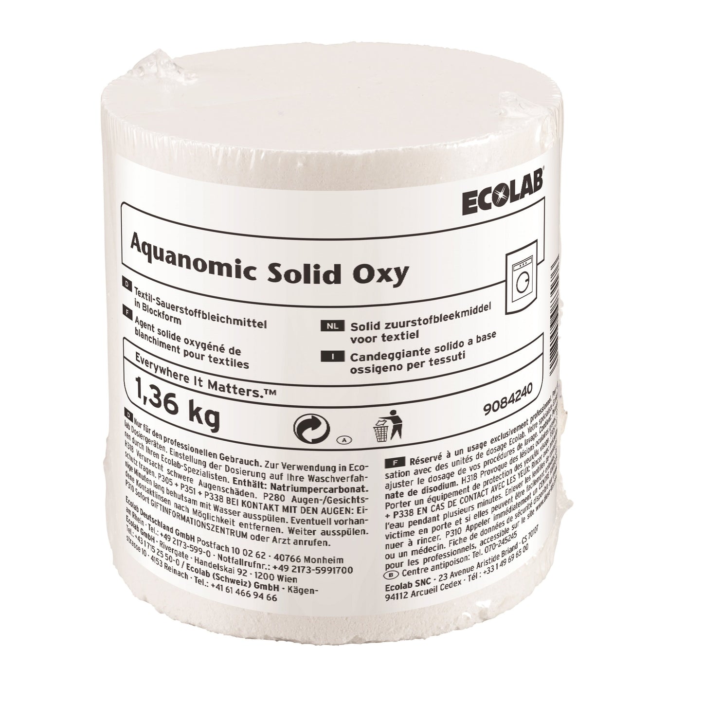 ECOLAB Aquanomic Solid Oxy, 2x1,36 kg